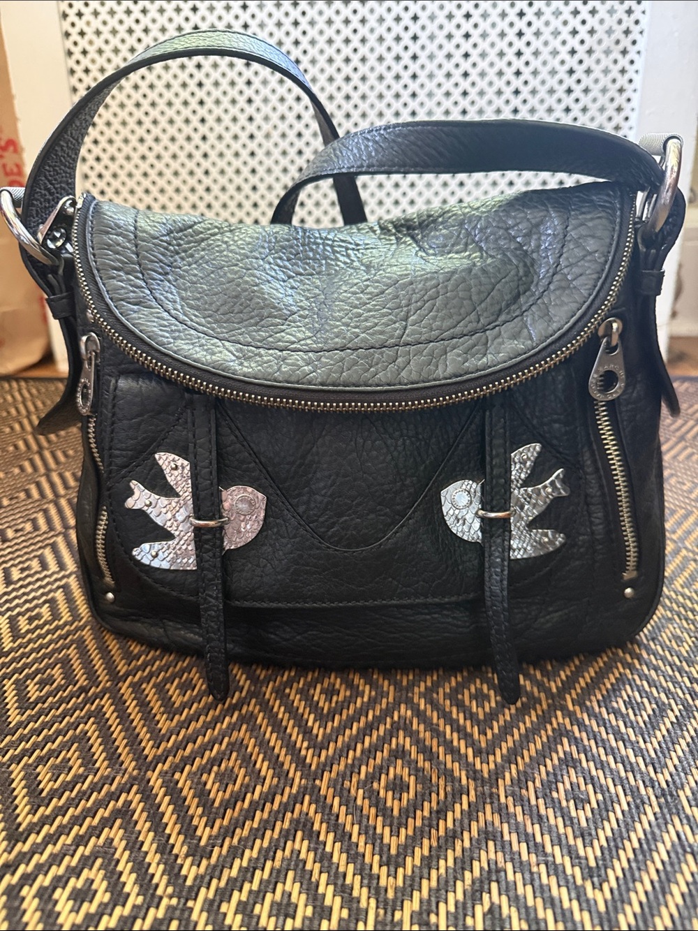 Vintage Y2K Marc by Marc Jacobs Petal to the Metal Natasha/Sasha black w/silver